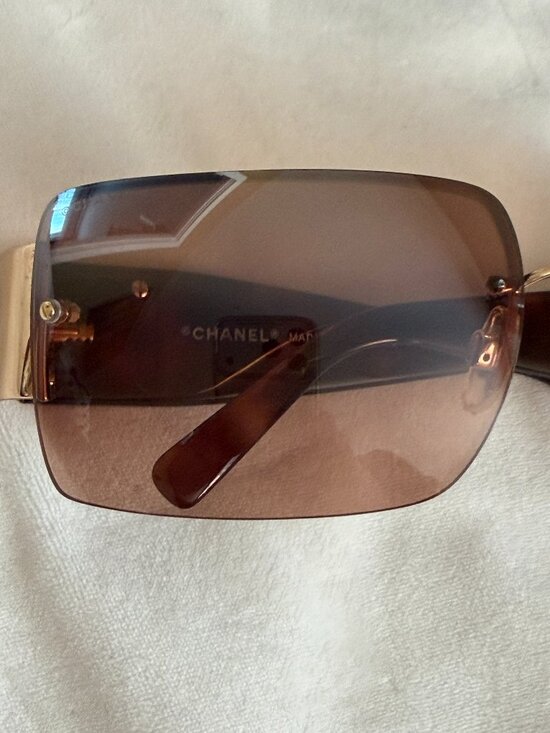 Chanel Vintage Interlocking CC Logo Brown & Gold Tortoiseshell Sunglasses 4095-B main image 6